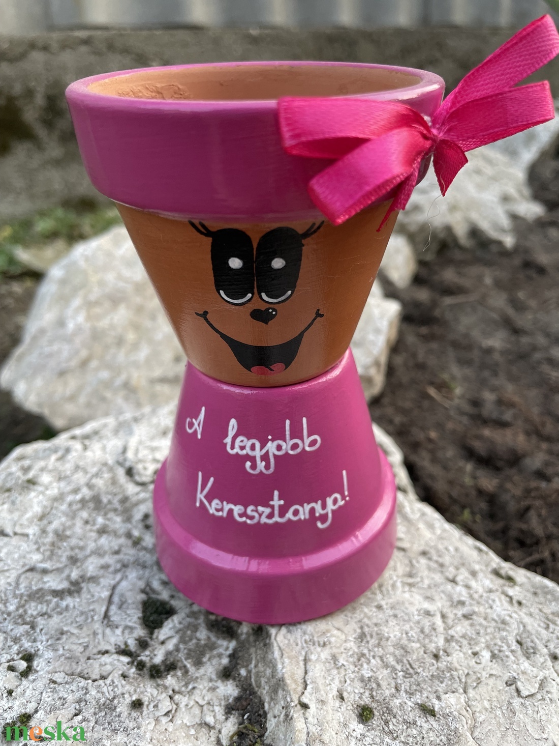 Cserépfigura - A legjobb Keresztanya! - otthon & életmód - dekoráció - virágdísz és tartó - cserép & kaspó - Meska.hu Cserépfigura - A legjobb Keresztanya! - otthon & életmód - dekoráció - virágdísz és tartó - cserép & kaspó - Meska.hu