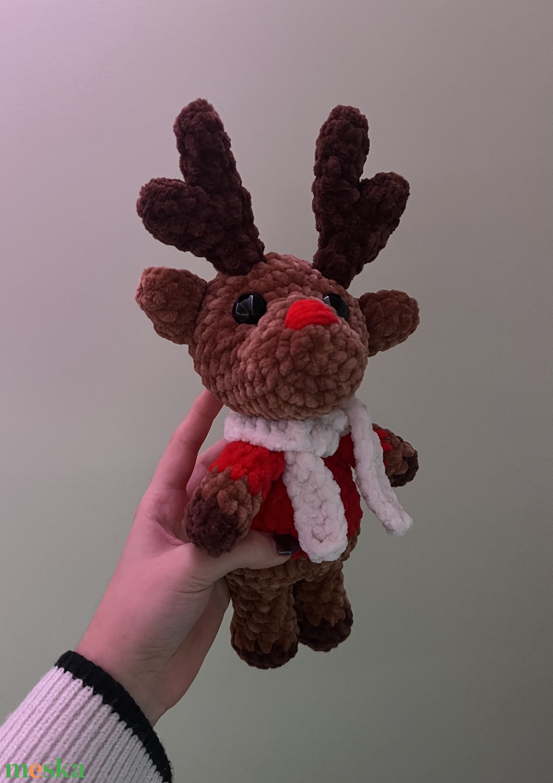 Rudolf, a piros orrú szarvas - játék & sport - plüssállat & játékfigura - más figura - Meska.hu