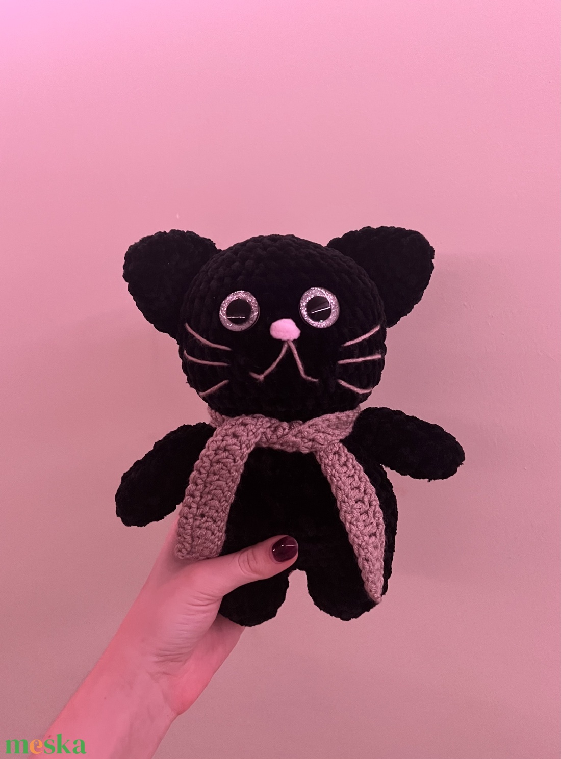 Fekete cicus - játék & sport - plüssállat & játékfigura - cica - Meska.hu