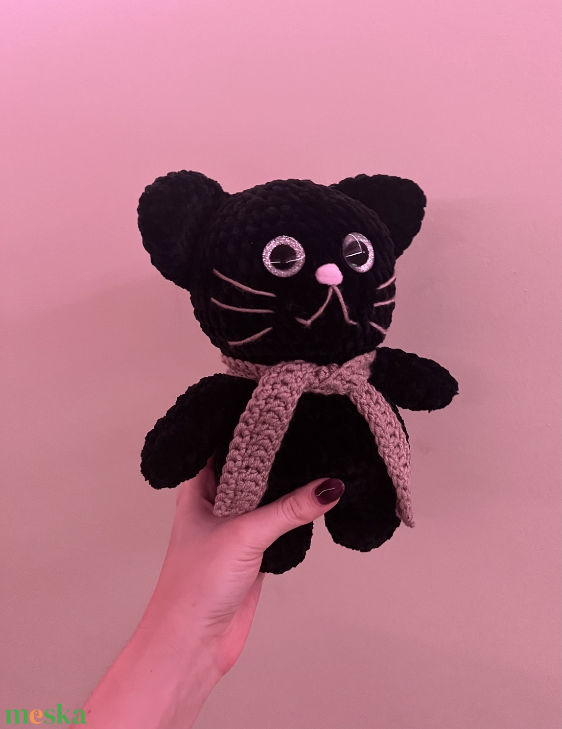 Fekete cicus - játék & sport - plüssállat & játékfigura - cica - Meska.hu