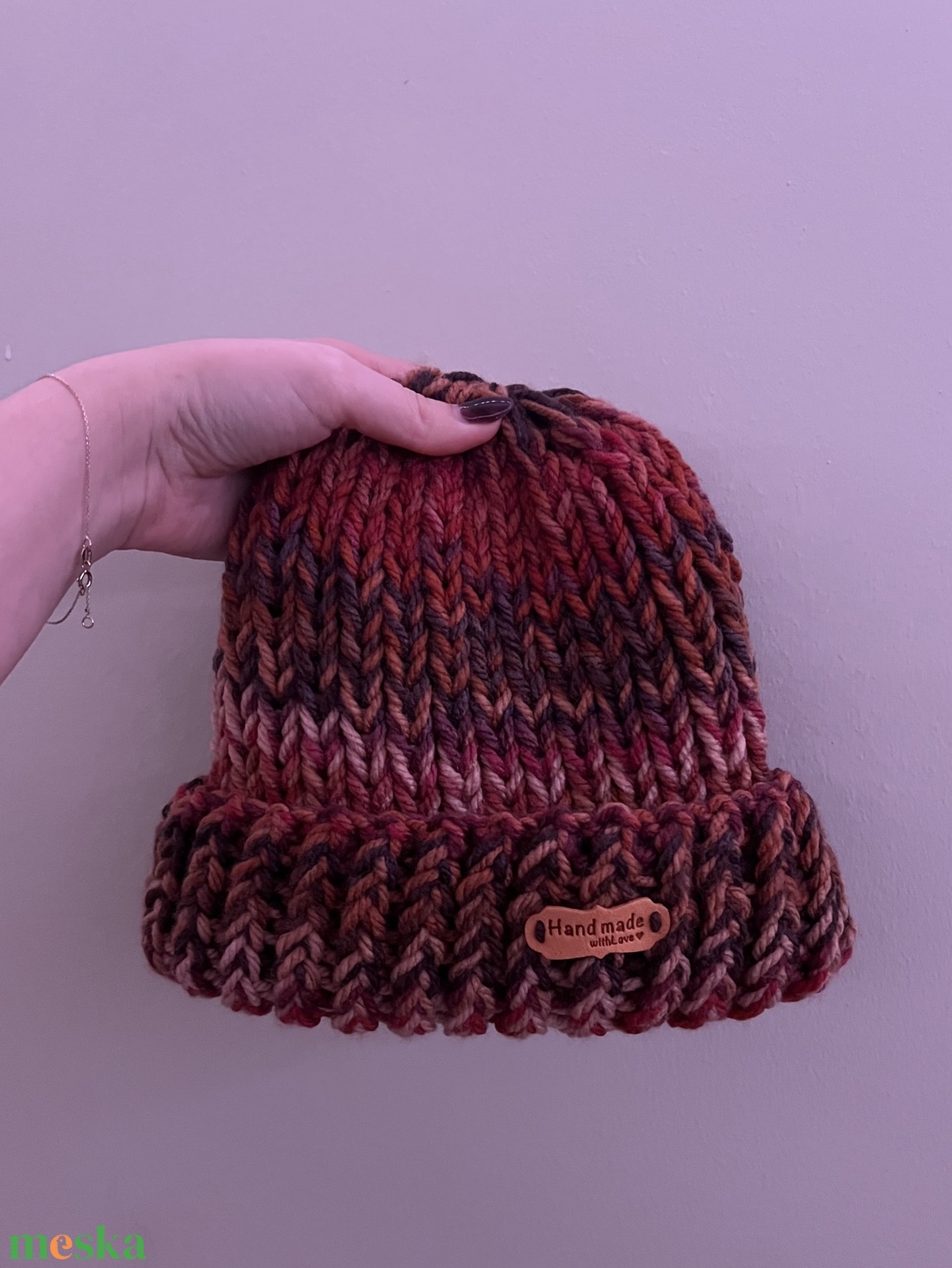 Kötött chunky sapi - ruha & divat - sál, sapka, kendő - sapka - Meska.hu