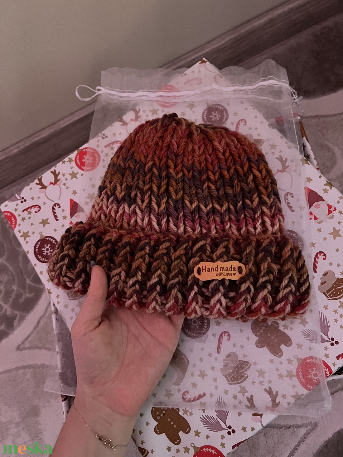 Kötött chunky sapi - ruha & divat - sál, sapka, kendő - sapka - Meska.hu