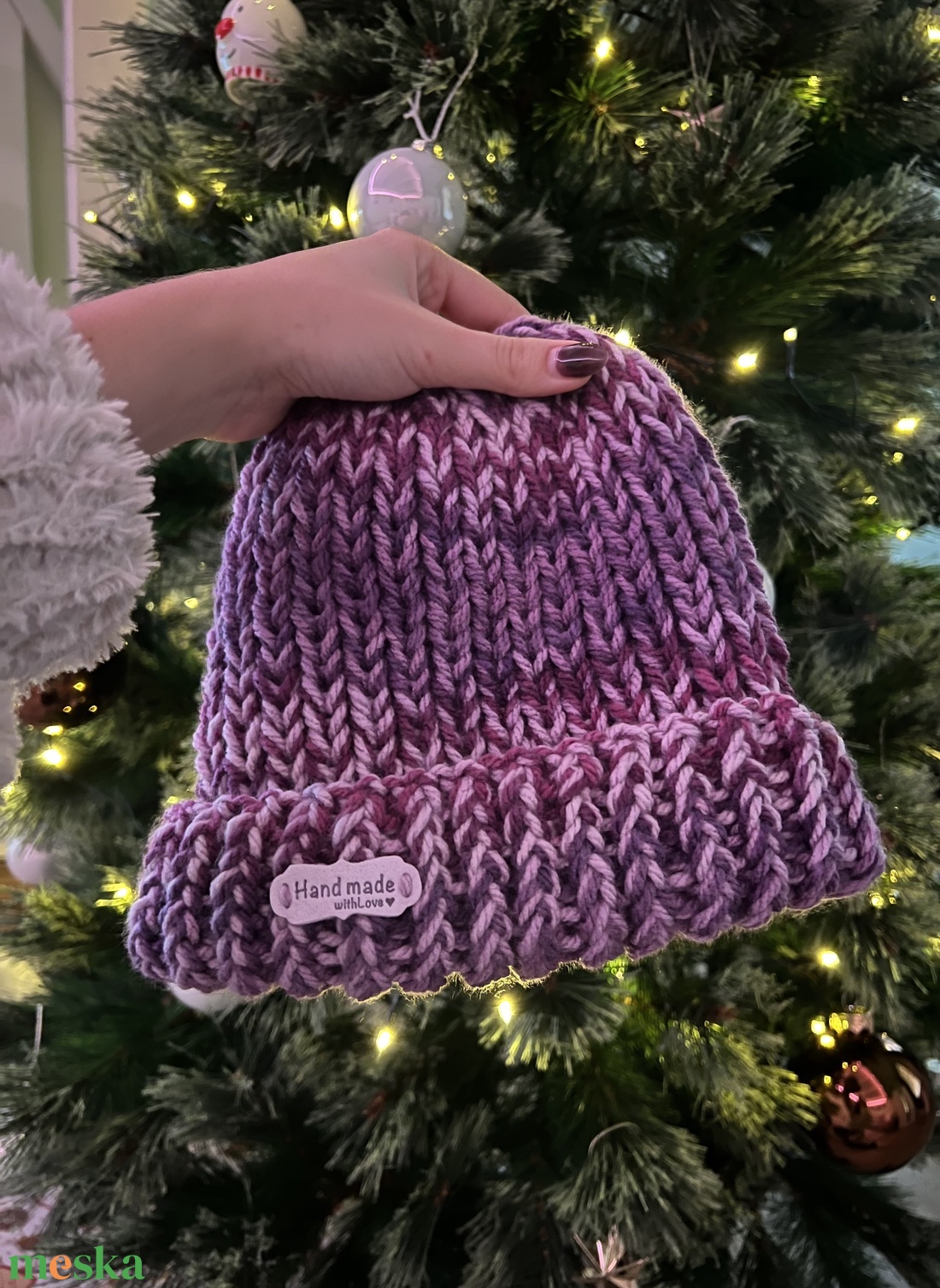 Kötött chunky sapi - ruha & divat - sál, sapka, kendő - sapka - Meska.hu