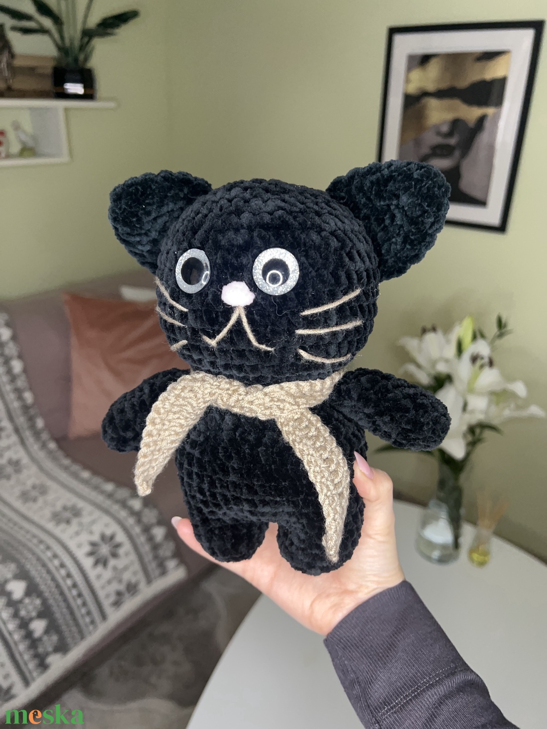 Fekete cicus - játék & sport - plüssállat & játékfigura - cica - Meska.hu