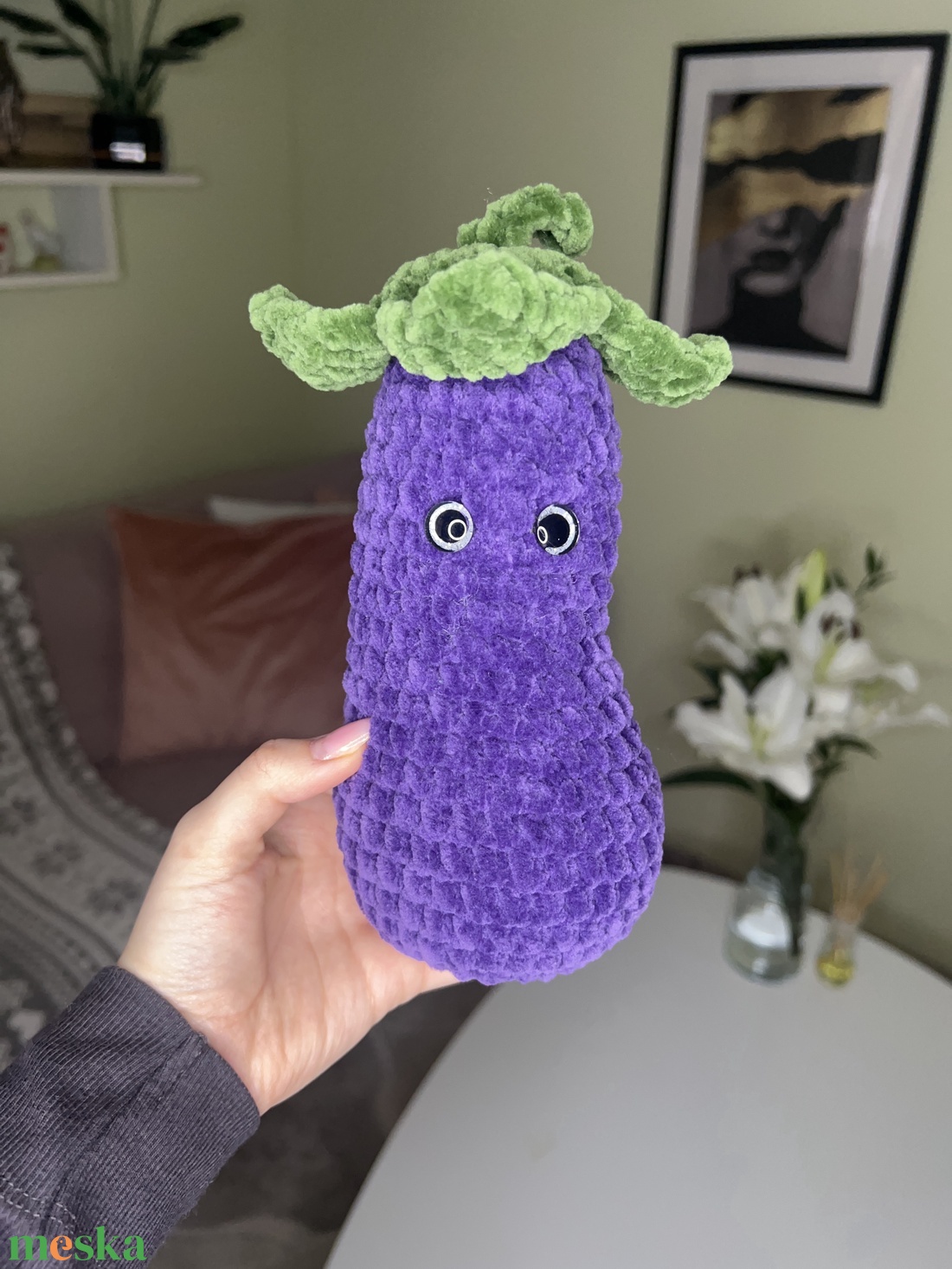 Padlizsán plüss - játék & sport - gyerekkonyha - játék gyümölcsök és zöldségek - Meska.hu