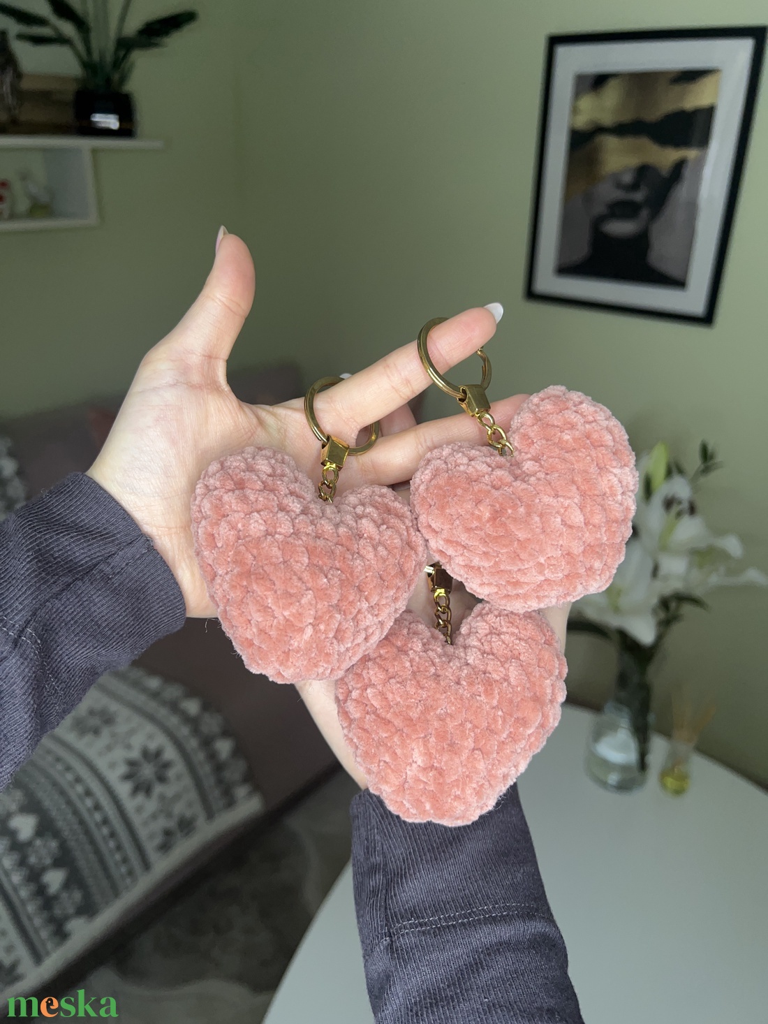 Szív plüss kulcstartó - táska & tok - kulcstartó & táskadísz - kulcstartó - Meska.hu