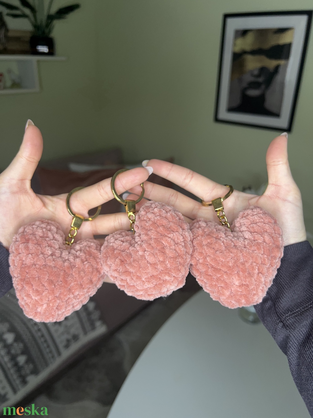 Szív plüss kulcstartó - táska & tok - kulcstartó & táskadísz - kulcstartó - Meska.hu