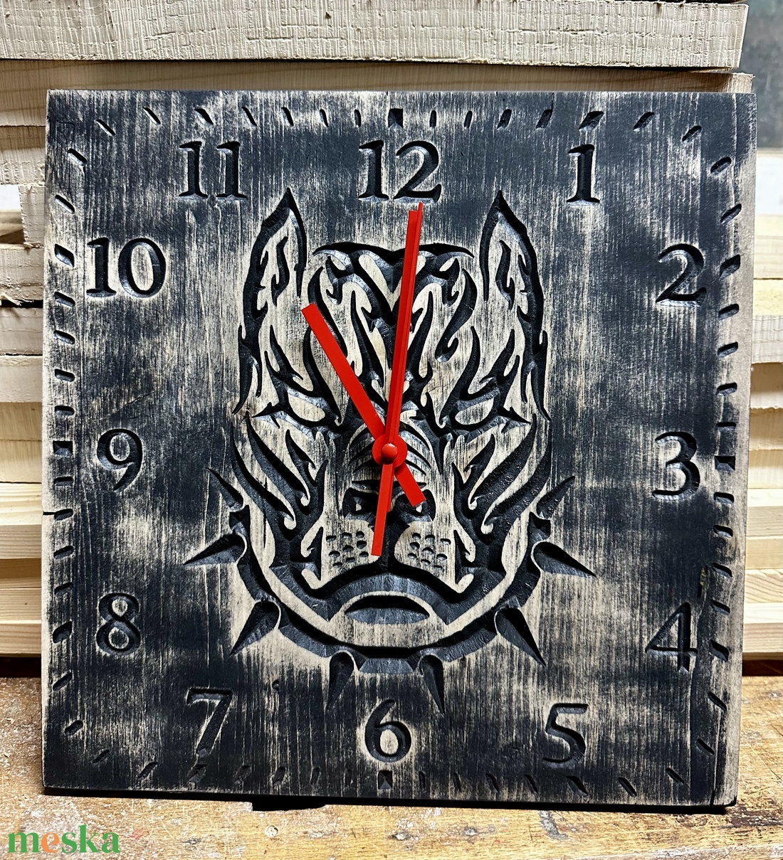 Fali óra kutyafej - otthon & életmód - dekoráció - fali és függő dekoráció - falióra & óra - Meska.hu