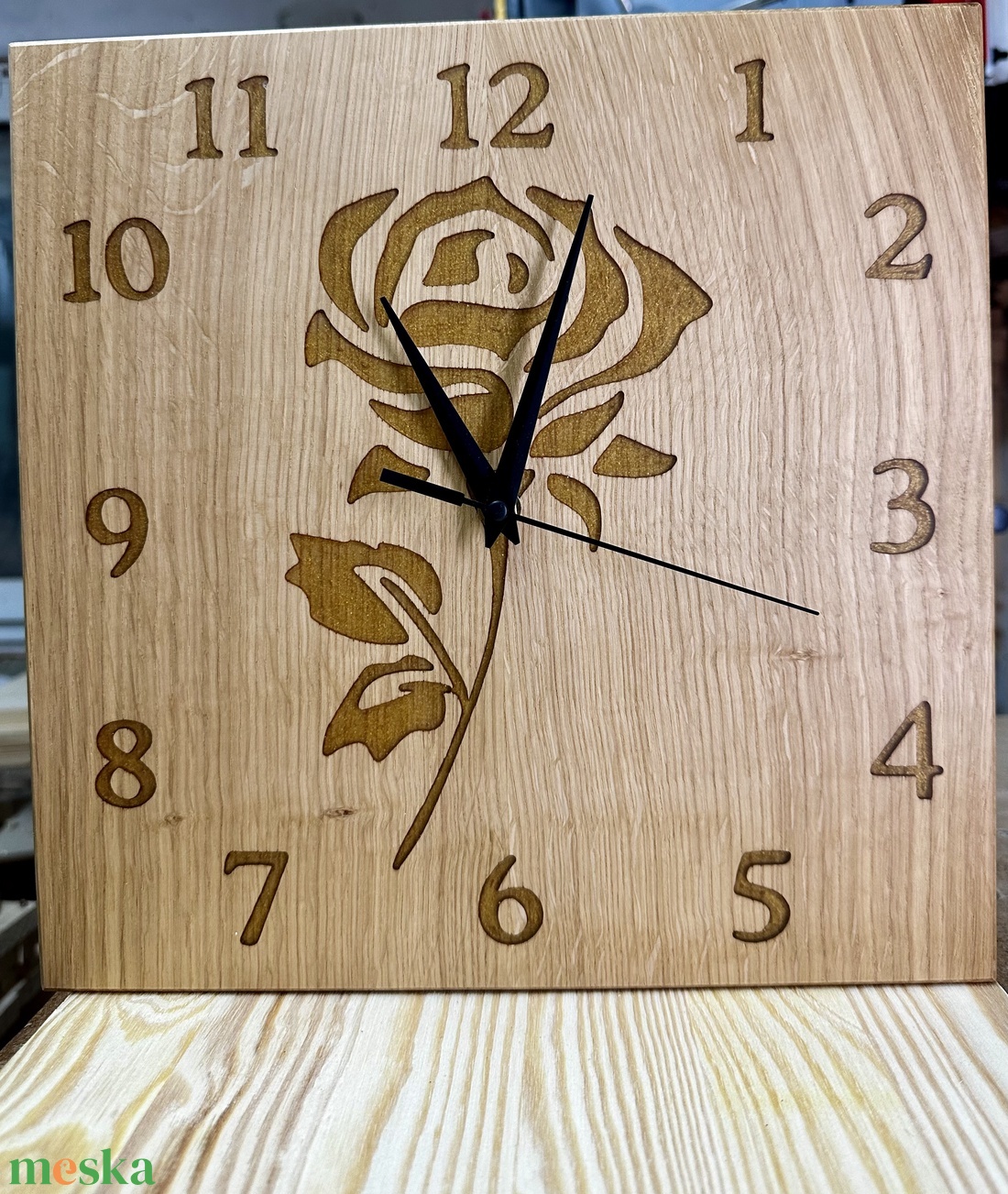 Fali óra rózsa mintás - otthon & életmód - dekoráció - fali és függő dekoráció - falióra & óra - Meska.hu