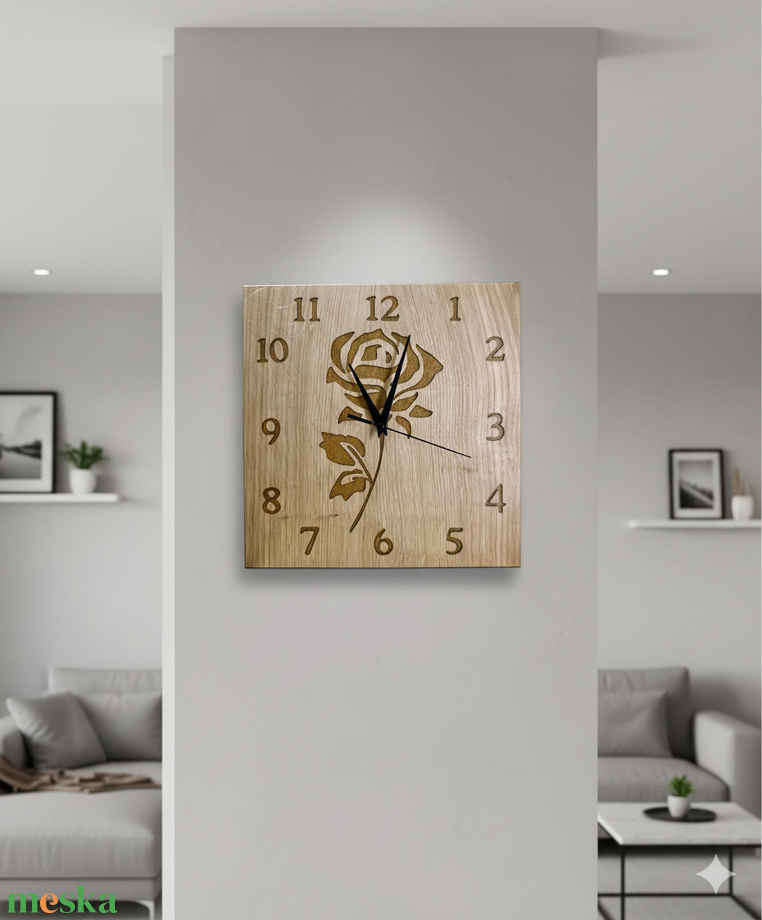 Fali óra rózsa mintás - otthon & életmód - dekoráció - fali és függő dekoráció - falióra & óra - Meska.hu