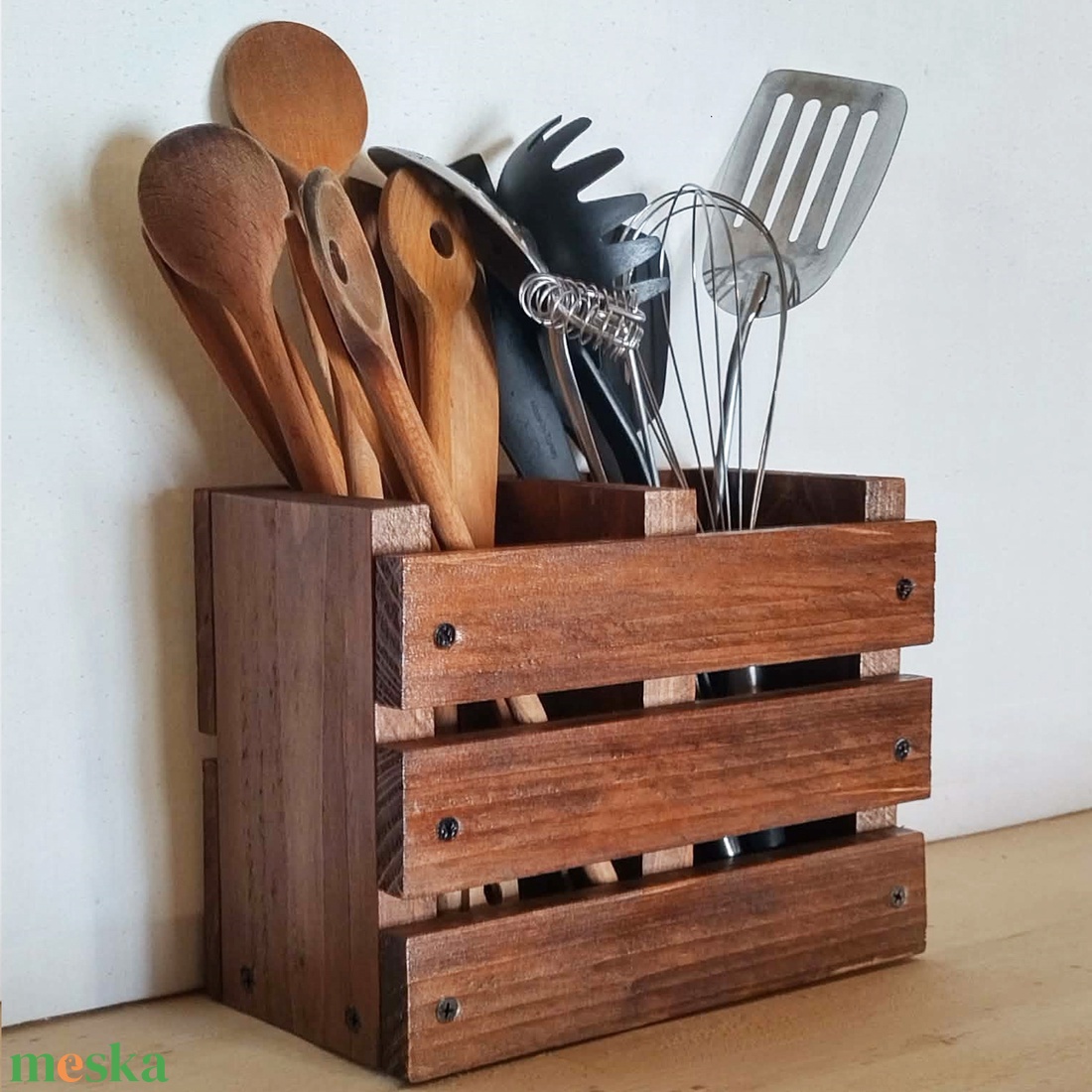 Konyhai eszköztartó - otthon & életmód - konyhafelszerelés, tálalás - sütés, főzés - fakanál & fakanáltartó - Meska.hu