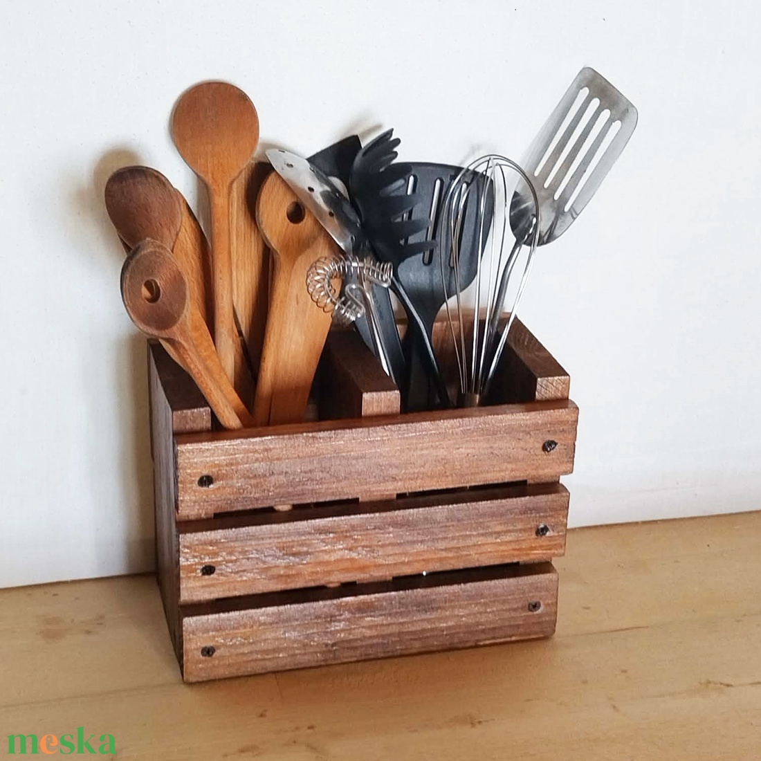 Konyhai eszköztartó - otthon & életmód - konyhafelszerelés, tálalás - sütés, főzés - fakanál & fakanáltartó - Meska.hu