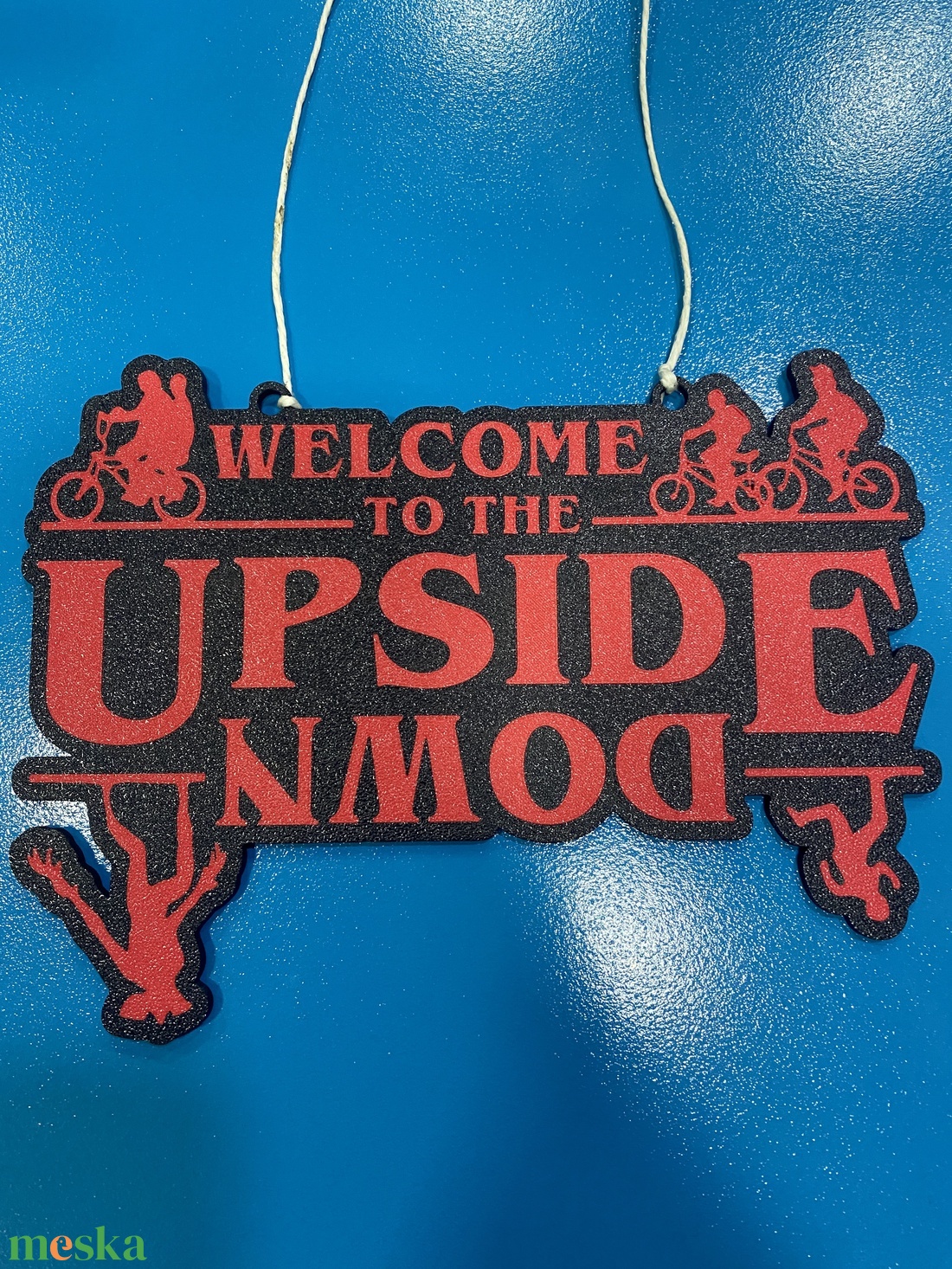 Stranger Things Welcome To The Upside Down fali/ajtó dísz - otthon & életmód - dekoráció - ajtó- és ablak dekoráció - ajtótábla - Meska.hu