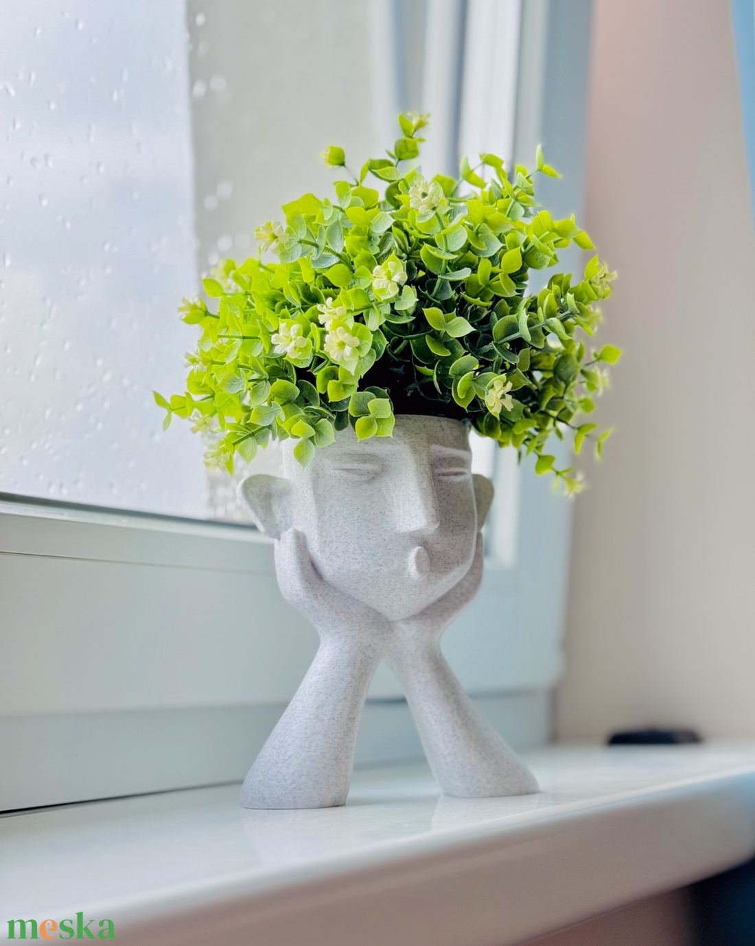 Minimalista arcú kaspó szobanövényekhez - otthon & életmód - dekoráció - virágdísz és tartó - cserép & kaspó - Meska.hu