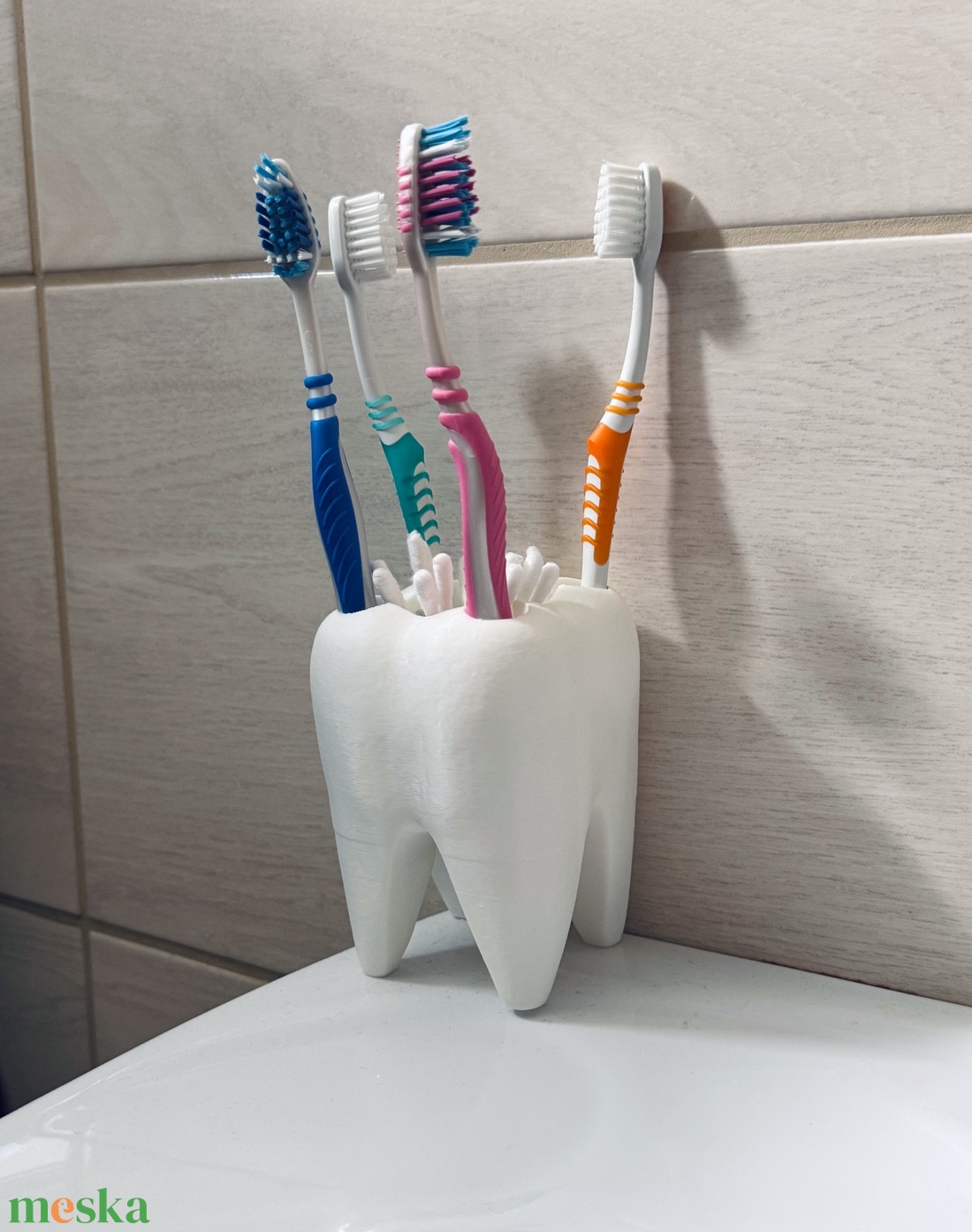 Fog alakú fogkefe tartó - otthon & életmód - fürdőszoba - fogkefetartó - Meska.hu