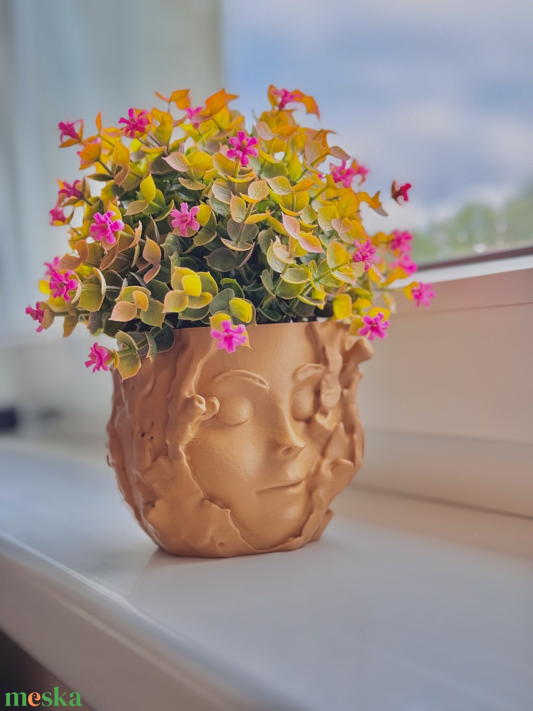 Női arc ültető kaspó - otthon & életmód - dekoráció - virágdísz és tartó - cserép & kaspó - Meska.hu
