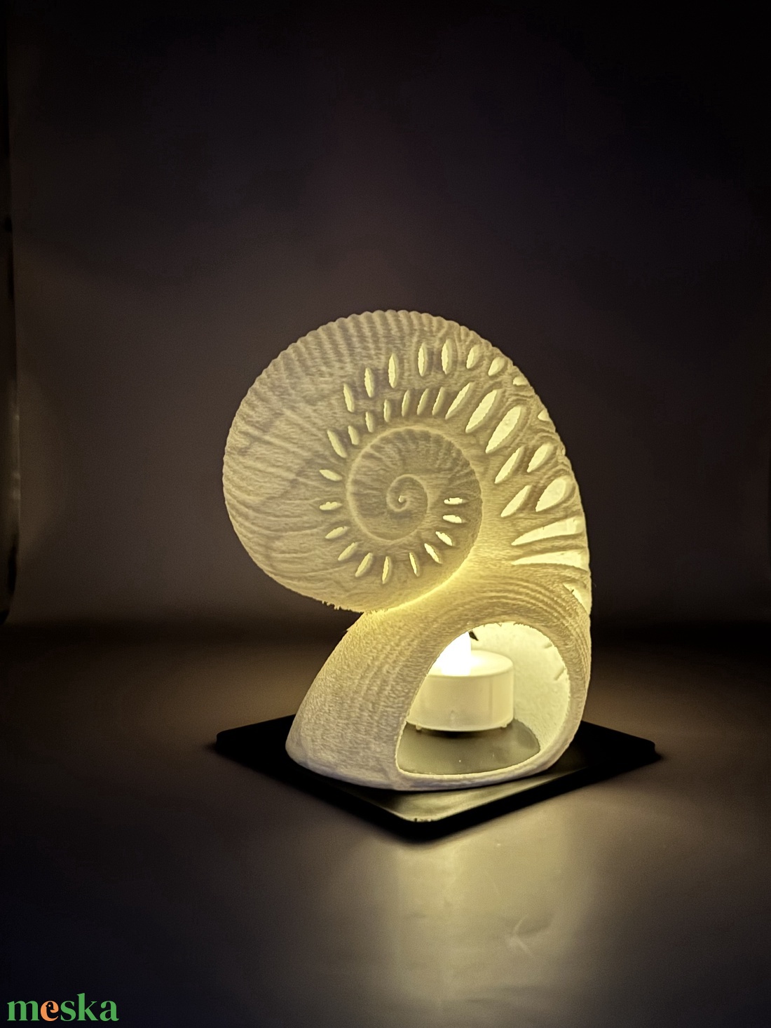 Spirál csigaház mécsestartó � varázslatos hangulatfény - otthon & életmód - lámpa - hangulatlámpa - Meska.hu