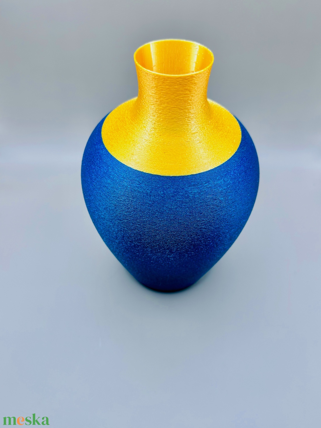Kétszínű modern váza � kék sárga design dekor, minimalista lakásdekoráció - otthon & életmód - virágdekoráció - virágtartó - váza - Meska.hu