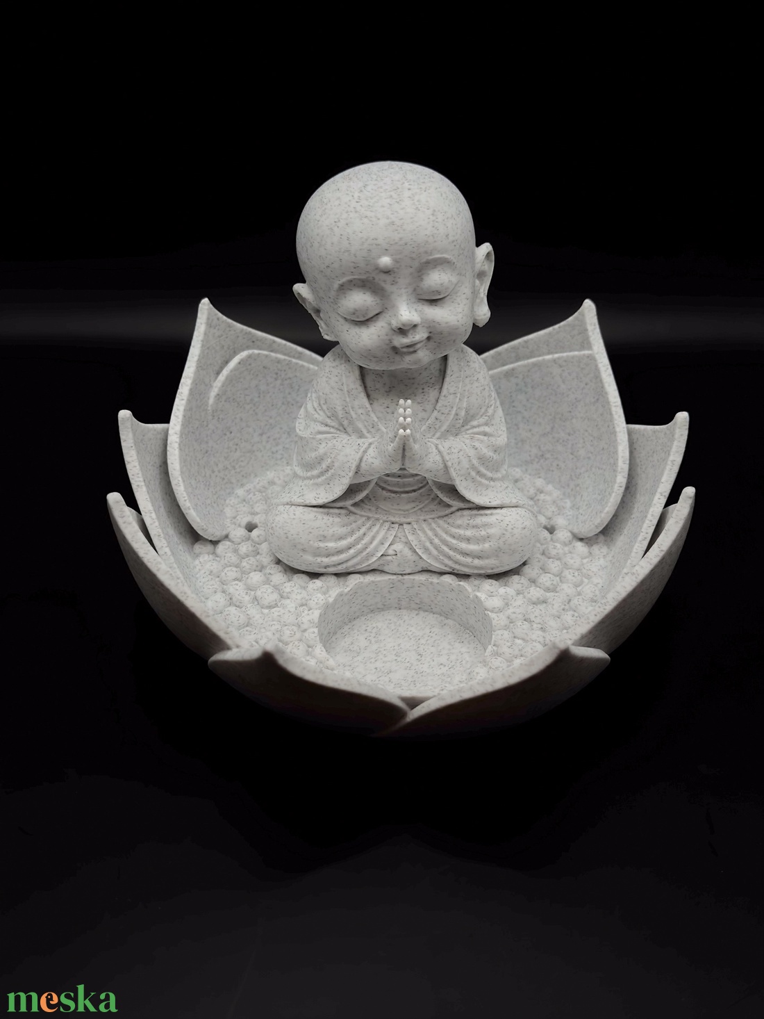 Zen Buddha  füstölőtartó LED mécses hellyel � meditációs dekor - otthon & életmód - gyertya, illat, aroma - mécses és mécsestartó - Meska.hu