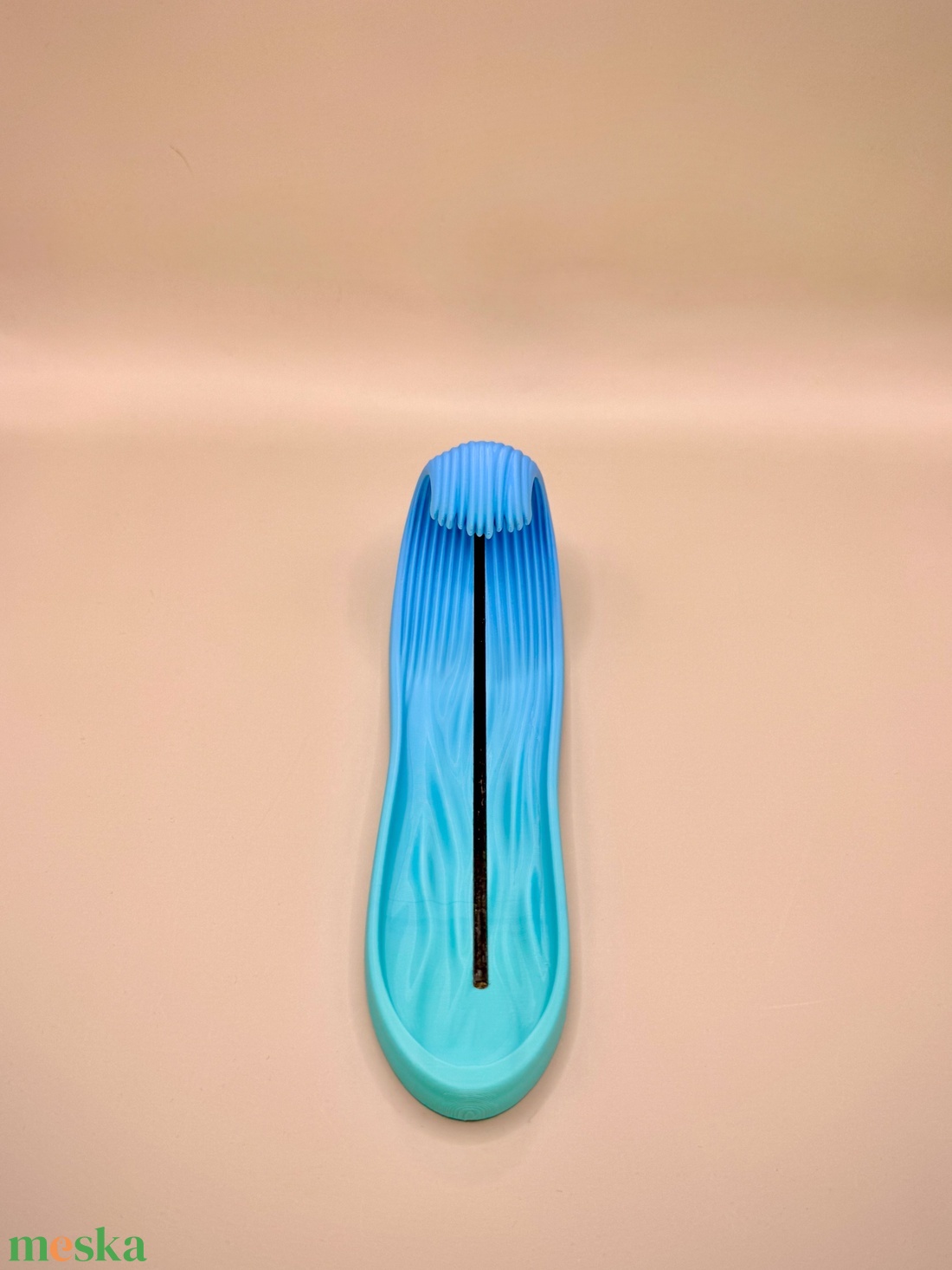 Hullám alakú füstölőtartó � Karibi azúr kék-zöld átmenetes, zen hangulatú dekor - otthon & életmód - dekoráció - spiritualitás - füstölő és füstölőtartó - Meska.hu