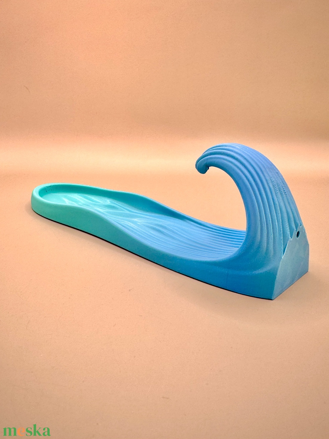 Hullám alakú füstölőtartó � Karibi azúr kék-zöld átmenetes, zen hangulatú dekor - otthon & életmód - dekoráció - spiritualitás - füstölő és füstölőtartó - Meska.hu