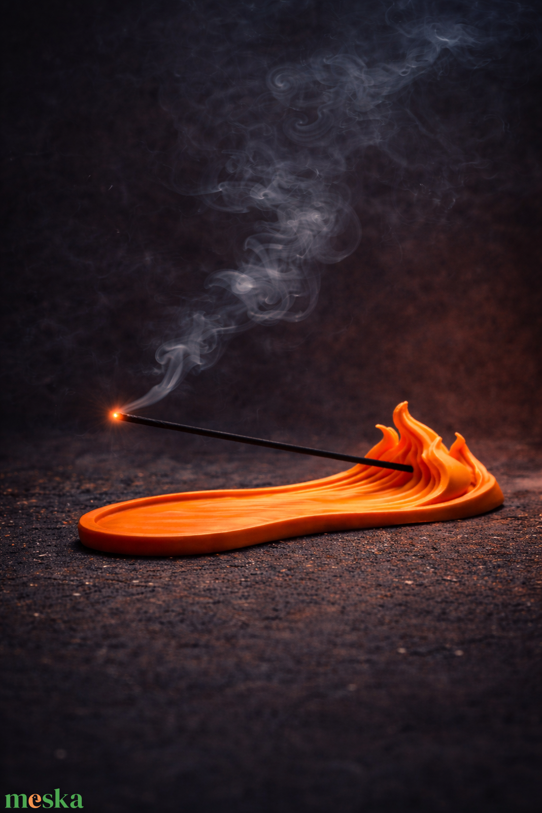 Láng formájú füstölőtartó � átmenetes vörös színű modern zen dekoráció - otthon & életmód - dekoráció - spiritualitás - füstölő és füstölőtartó - Meska.hu