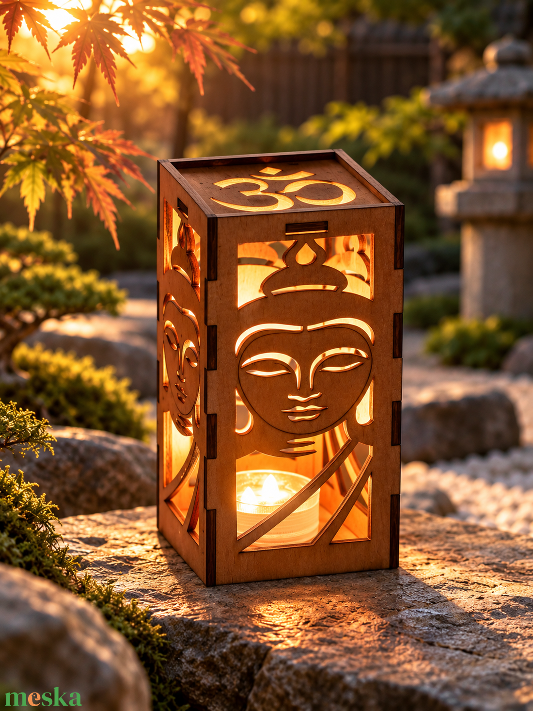 Buddha Zen fa mécsestartó � Lézervágott dekoráció - otthon & életmód - gyertya, illat, aroma - mécses és mécsestartó - Meska.hu