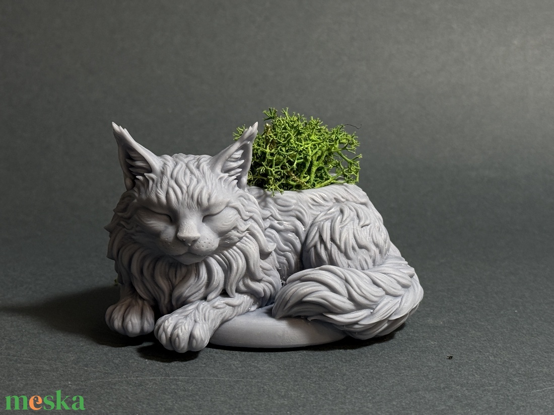 Maine Coon cica kaspó - otthon & életmód - virágdekoráció - virágtartó - kaspó - Meska.hu