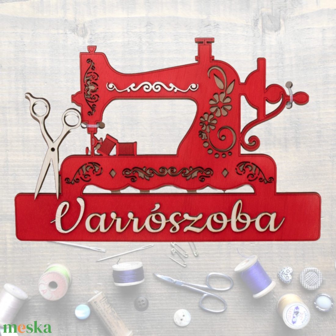 Varrószoba Ajtódísz, Lézervágott, Többrétegű (30x20 cm) - esküvő - dekoráció - tábla & jelzés - Meska.hu