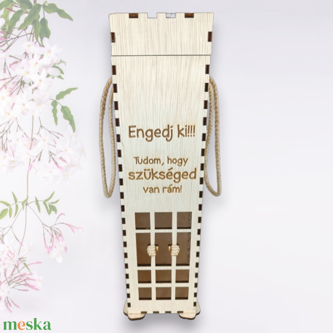 Lézervágott bortartó, Eressz ki, személyre szabható - otthon & életmód - konyhafelszerelés, tálalás - italos kellékek - boros díszdoboz - Meska.hu