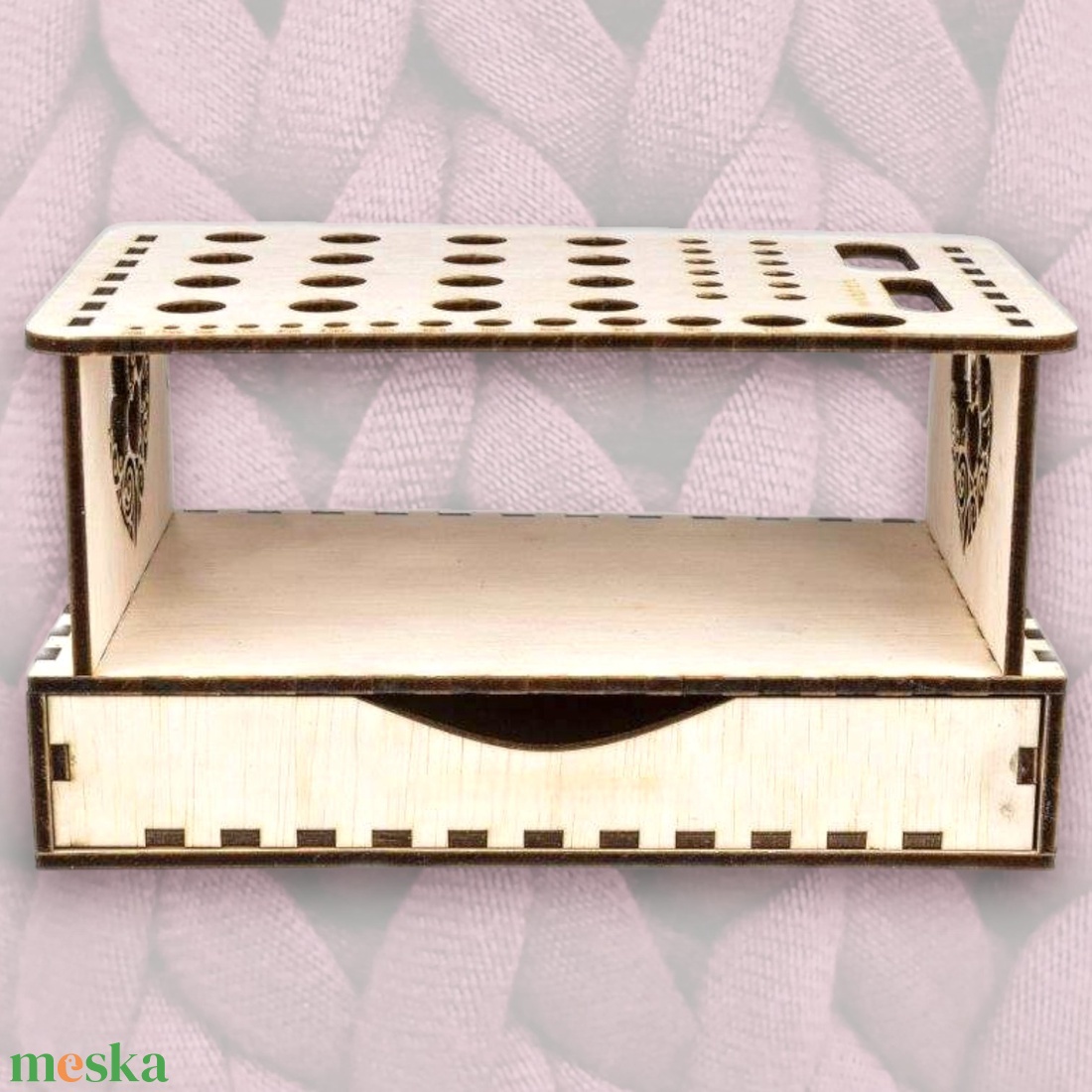 Univerzális horgolótű és eszköz tároló és mérce, 20x12x11cm - kellékek & szerszámok - szerszámok, eszközök - eszköz kötéshez, horgoláshoz - Meska.hu