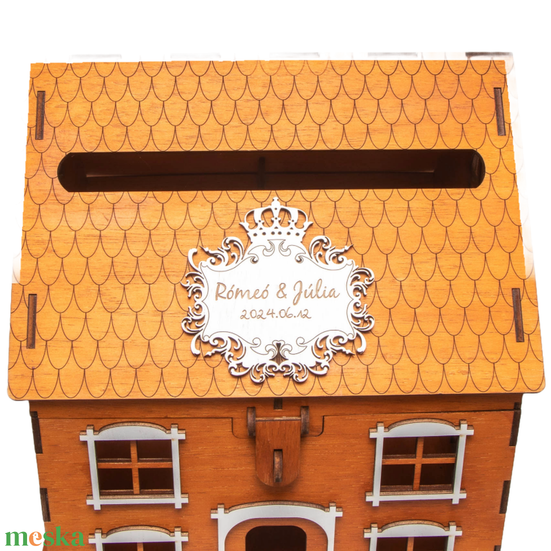 Esküvői pénzátadó házikó, nászajándék, pénzgyűjtő doboz, személyre szabható - esküvő - emlék & ajándék - nászajándék - nászajándék gyűjtők - Meska.hu