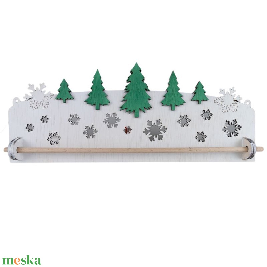 Fa akasztó faliképekhez, patchwork munkákhoz, téli táj, színes - otthon & életmód - dekoráció - fali és függő dekoráció - falra akasztható dekor - Meska.hu