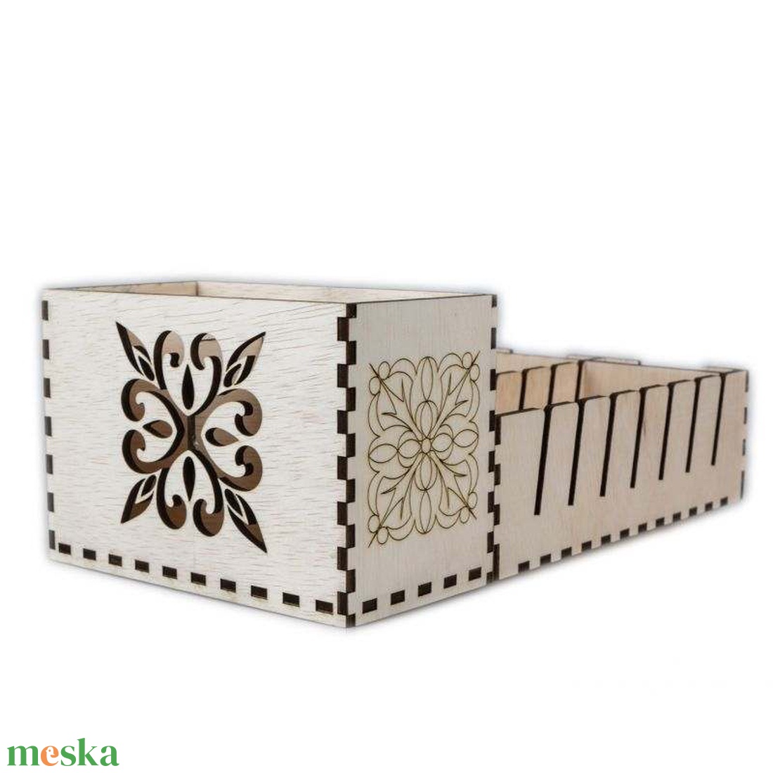 Univerzális vonalzótartó és körkés tároló, 28x15x10cm, BTK0040, natúr - otthon & életmód - lakástextil - varrókellék - Meska.hu