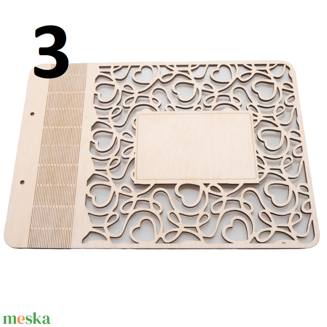 Esküvői vendégkönyv, választható lézervágott fa borítóval, 31x22cm - esküvő - emlék & ajándék - vendégkönyv - Meska.hu