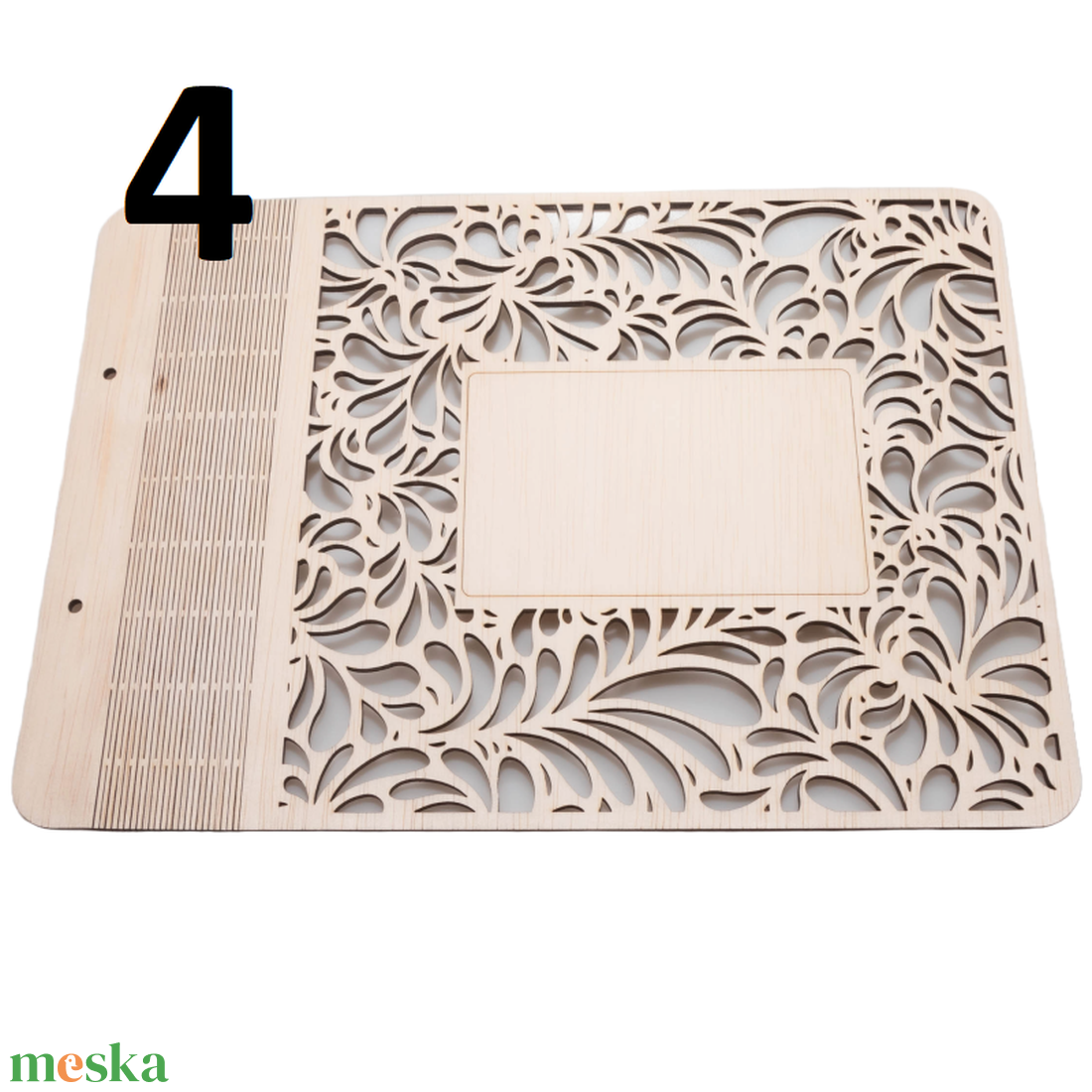 Esküvői vendégkönyv, választható lézervágott fa borítóval, 31x22cm - esküvő - emlék & ajándék - vendégkönyv - Meska.hu