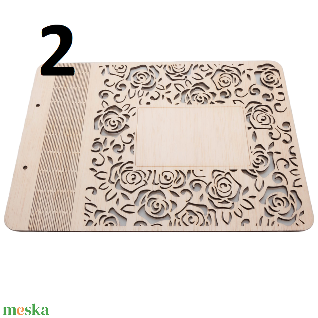 Esküvői vendégkönyv, választható lézervágott fa borítóval, 31x22cm - esküvő - emlék & ajándék - vendégkönyv - Meska.hu