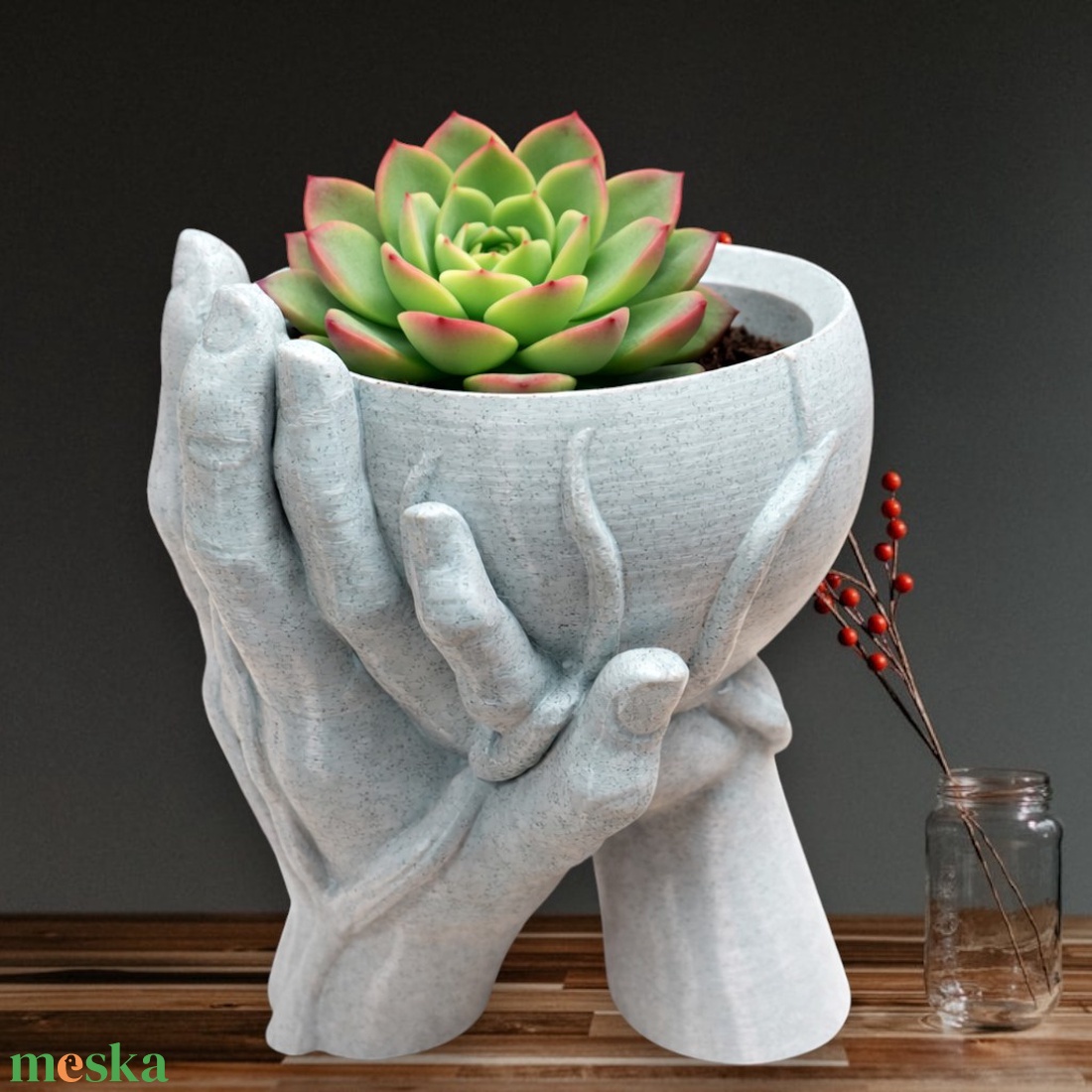 Egymásba Fonódó Kezek - kaspó, virágtartó, 3D nyomtatott, márvány utánzat - otthon & életmód - virágdekoráció - virágtartó - kaspó - Meska.hu