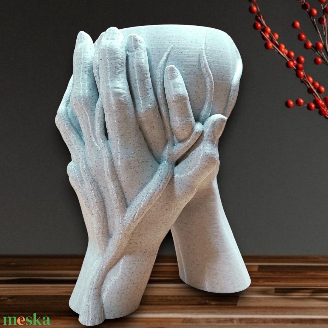 Egymásba Fonódó Kezek - kaspó, virágtartó, 3D nyomtatott, márvány utánzat - otthon & életmód - virágdekoráció - virágtartó - kaspó - Meska.hu