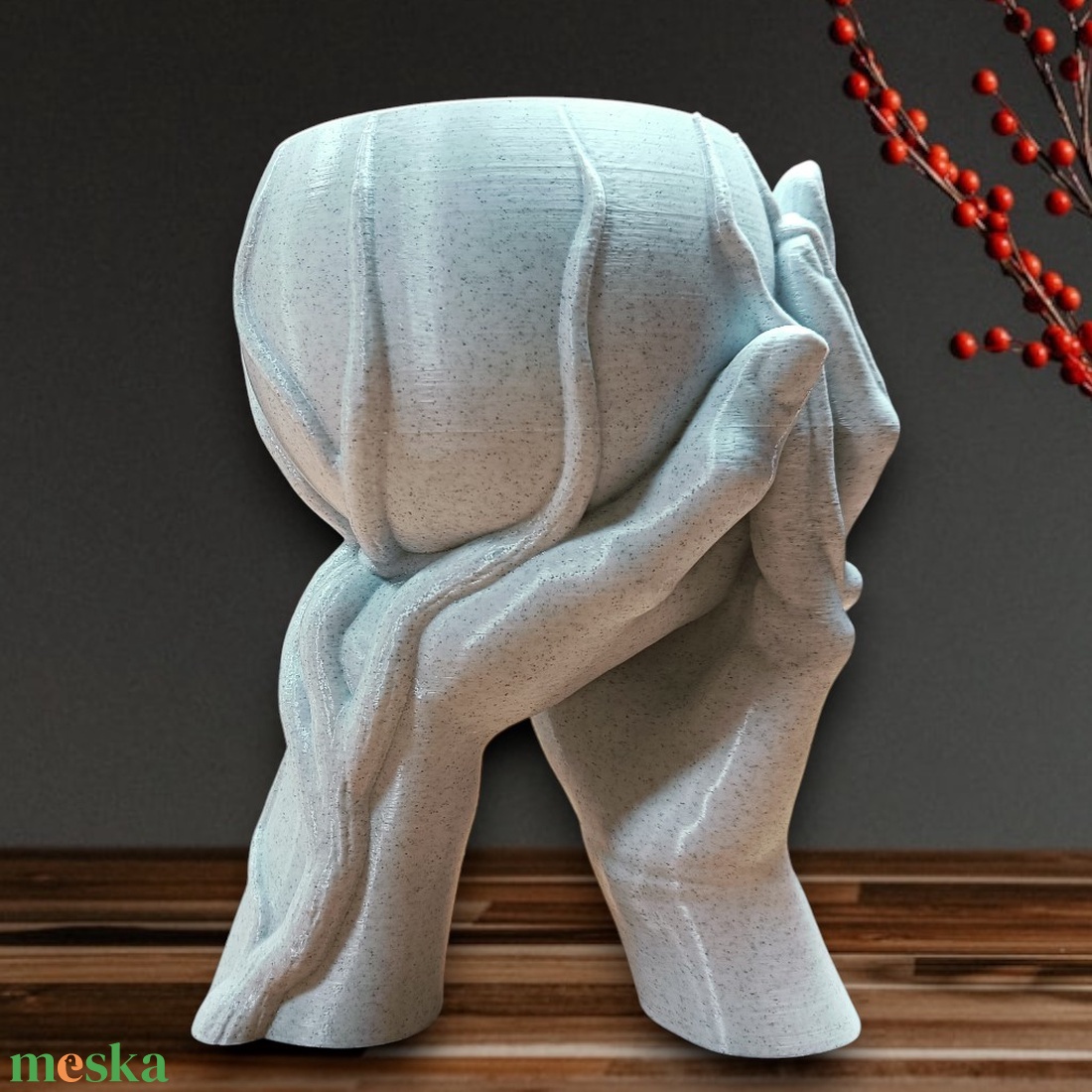 Egymásba Fonódó Kezek - kaspó, virágtartó, 3D nyomtatott, márvány utánzat - otthon & életmód - virágdekoráció - virágtartó - kaspó - Meska.hu