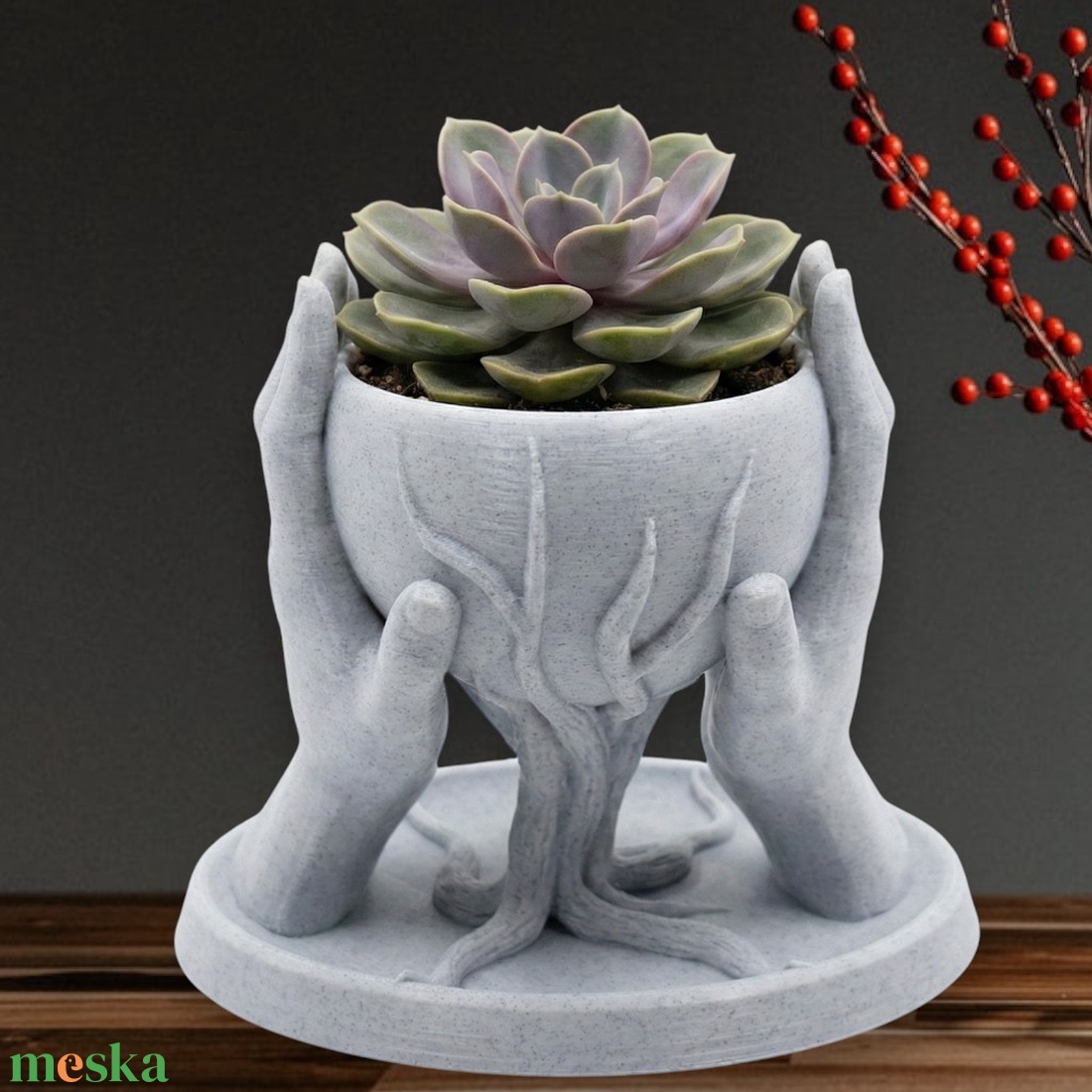 Márvány rituálé - kaspó, virágtartó, 3D nyomtatott, márvány utánzat - otthon & életmód - virágdekoráció - virágtartó - kaspó - Meska.hu