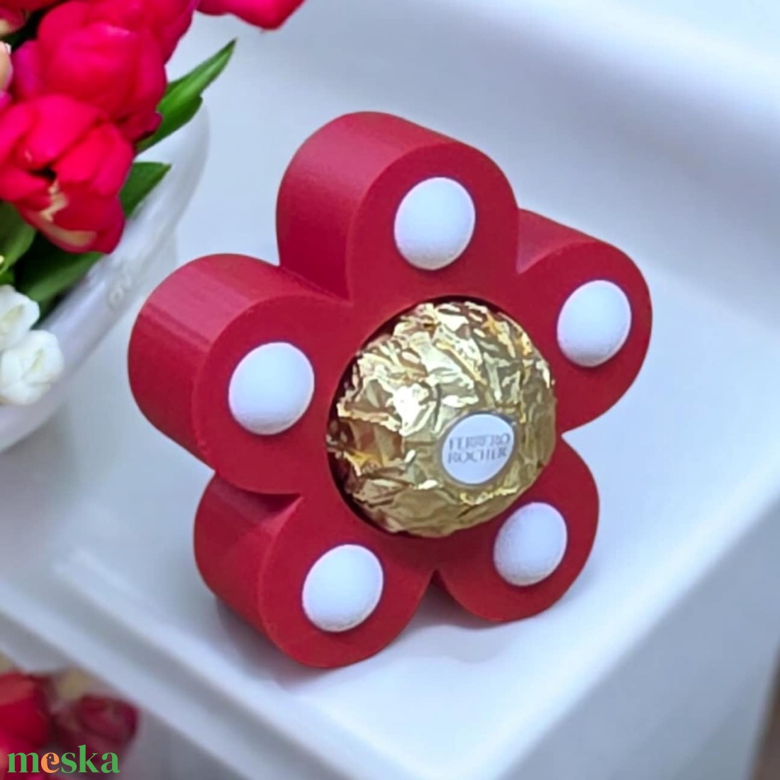 Virágfej csokitartó - otthon & életmód - dekoráció - asztal és polc dekoráció - dekorációs tál, tartó - Meska.hu