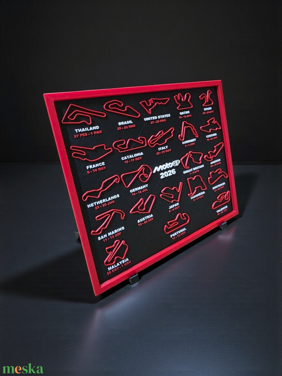 MotoGp  2026-os versenynaptár  - otthon & életmód - dekoráció - asztal és polc dekoráció - asztaldísz - Meska.hu