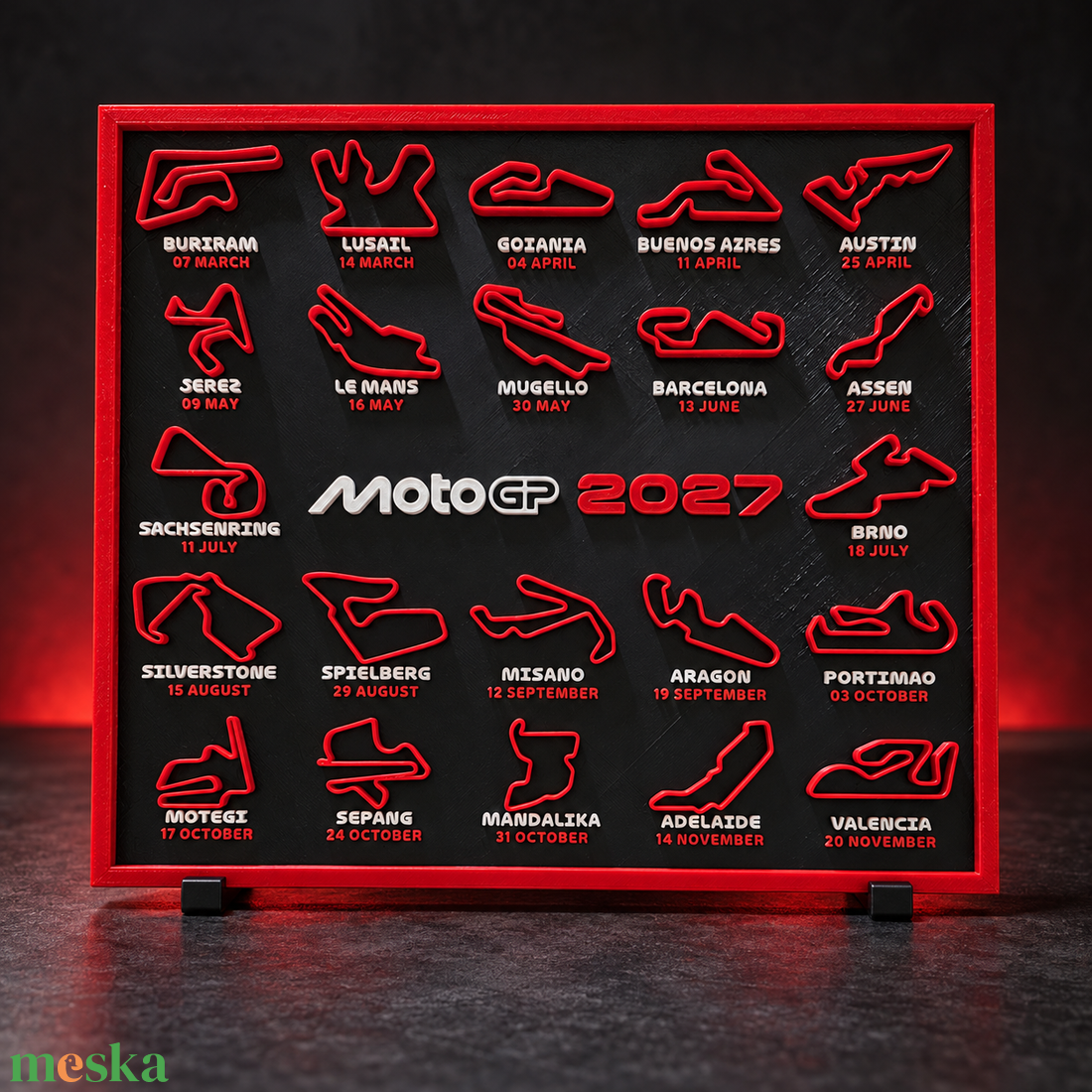 MotoGp  2027-es versenynaptár  - otthon & életmód - dekoráció - asztal és polc dekoráció - asztaldísz - Meska.hu