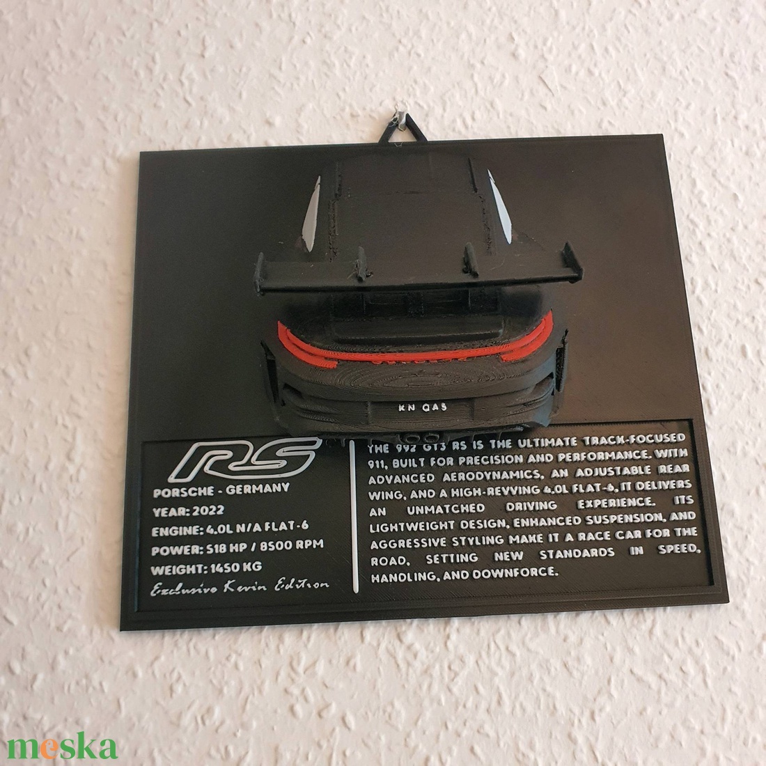 Porsche 992 GT3 RS fali 3D kép - otthon & életmód - dekoráció - kép & falikép - 3d képek - Meska.hu