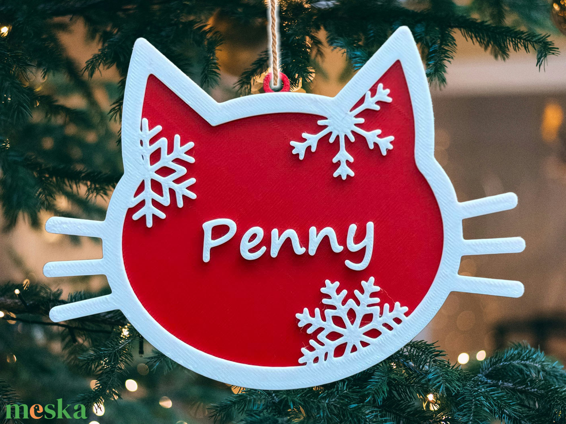 Karácsonyfadísz cicás - karácsony - karácsonyi lakásdekoráció - karácsonyfadíszek - Meska.hu