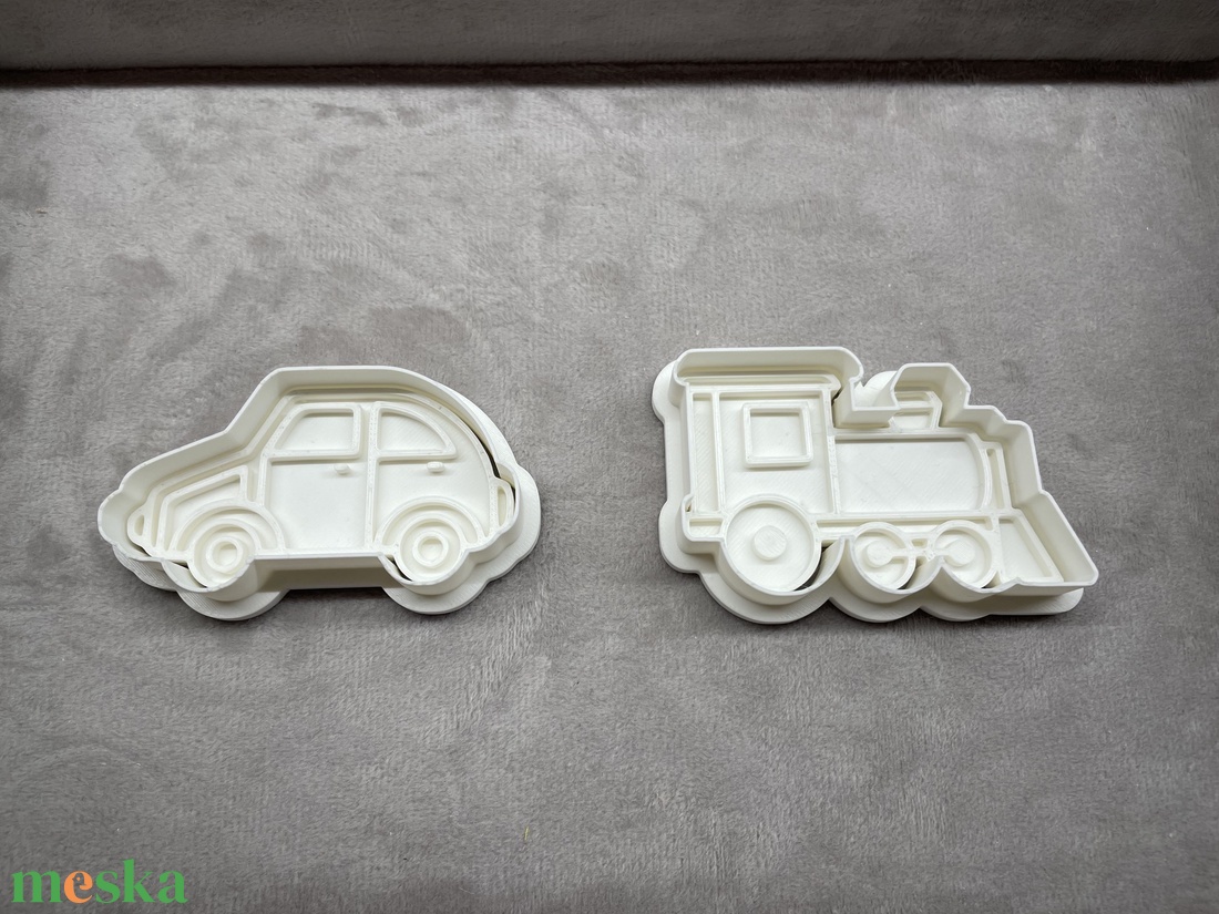 3D Nyomtatott Süti Kinyomó és Szaggató - Autó és Vonat mintával - otthon & életmód - konyhafelszerelés, tálalás - sütés, főzés - sütikiszúró - Meska.hu