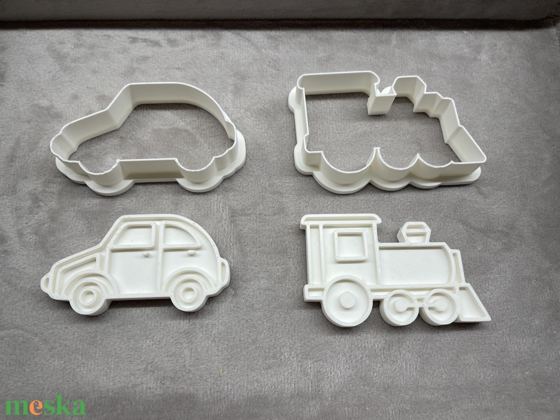 3D Nyomtatott Süti Kinyomó és Szaggató - Autó és Vonat mintával - otthon & életmód - konyhafelszerelés, tálalás - sütés, főzés - sütikiszúró - Meska.hu