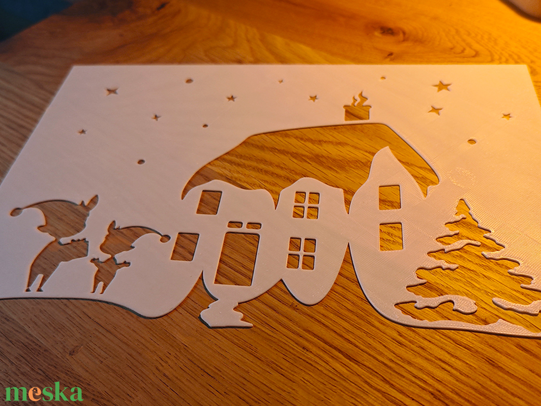 3D nyomtatott karácsonyi és ünnepi sablonok ablakra, tükörre - hóspray-hez, krétafilchez - otthon & életmód - dekoráció - ajtó- és ablak dekoráció - ablakdísz - Meska.hu