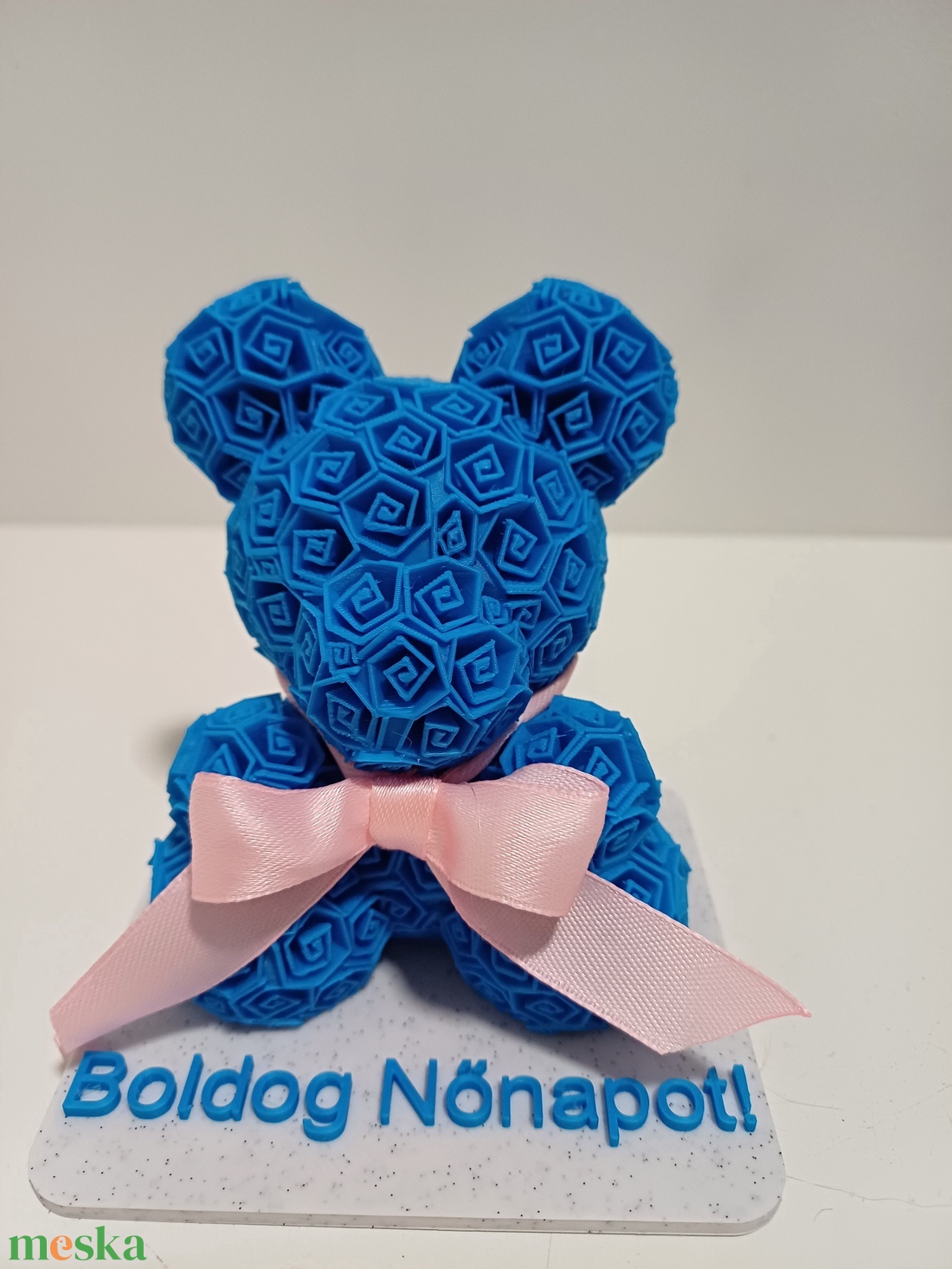 Rózsa maci - esküvő - dekoráció - asztaldísz - Meska.hu